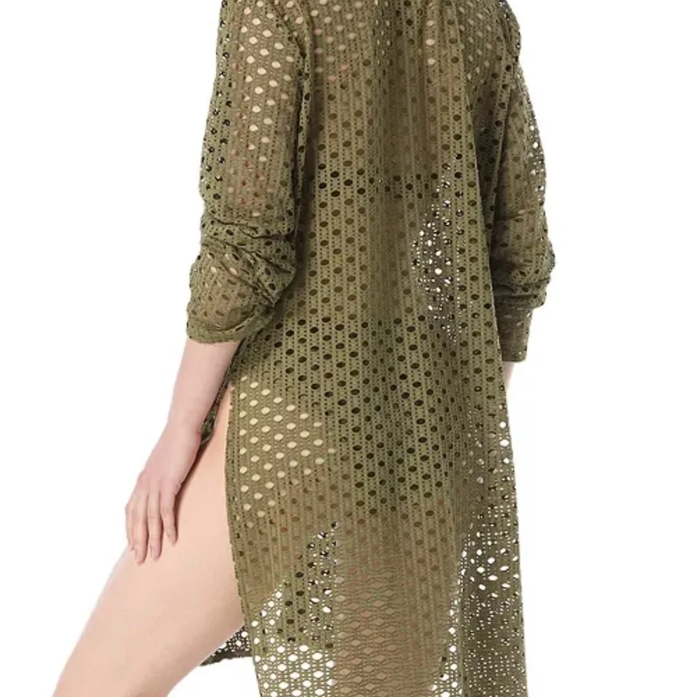 NWT Carmen Marc Valvo Women's Crochet Tunic Swim Cover-Up Small